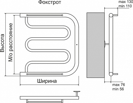 Фокстрот AISI 32х2 500х400 Полотенцесушитель  TERMINUS Сургут - фото 4