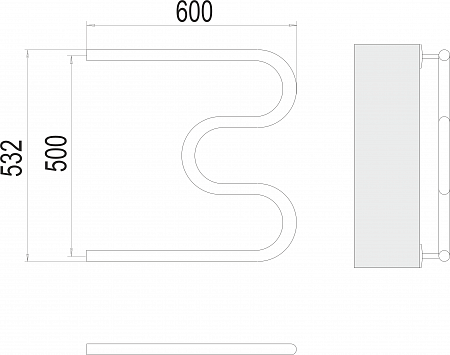 М-обр AISI 32х2 500х600 Полотенцесушитель  TERMINUS Сургут - фото 3
