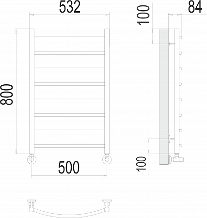 Классик П8 500х800 Полотенцесушитель  TERMINUS Сургут - фото 3