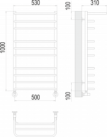 Арктур П10 500х1000 Полотенцесушитель  TERMINUS Сургут - фото 3