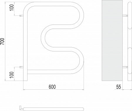 Электро 25 F-обр 600х600 поворотный Полотенцесушитель TERMINUS Сургут - фото 3
