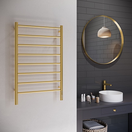 Аврора П8 500х850 Электро Полотенцесушитель TERMINUS Брашированное золото Сургут - фото 3