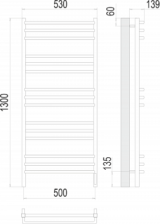 Соренто П15 500х1300 электро (sensor quick touch) Полотенцесушитель  TERMINUS Сургут - фото 3