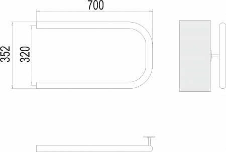 П-обр AISI 32х2 320х700 Полотенцесушитель  TERMINUS Сургут - фото 3