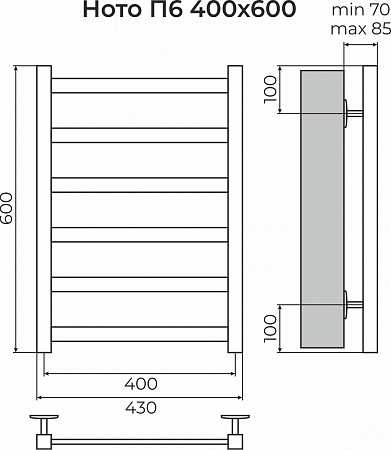 Ното П6 400х600 Полотенцесушитель TERMINUS Сургут - фото 3