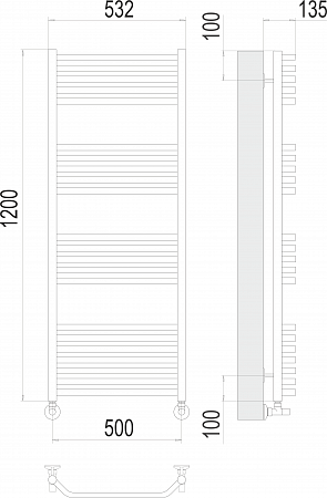 Виктория П22 500х1200 Полотенцесушитель  TERMINUS Сургут - фото 3