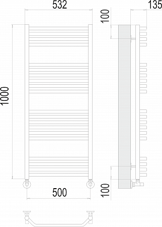 Виктория П20 500х1000 Полотенцесушитель  TERMINUS Сургут - фото 3