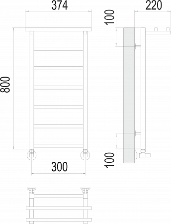 Контур с/п П7 300х800 Полотенцесушитель  TERMINUS Сургут - фото 3