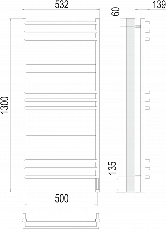 Прато П15 500х1300 электро (sensor quick touch) Полотенцесушитель  TERMINUS Сургут - фото 3