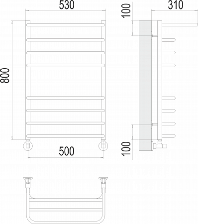 Арктур П8 500х800 Полотенцесушитель  TERMINUS Сургут - фото 3