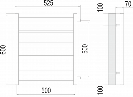 Вега П6 500х600 бп500 Полотенцесушитель  TERMINUS Сургут - фото 3